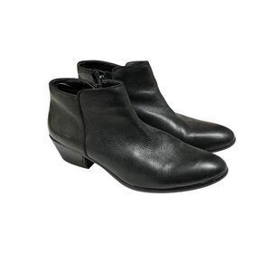 Sam Edelman Ankel Boots Womens 11 B Black Petty Pebbled Leather Zip Booties